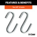 CURT 80011 48in. Safety Chain with 2 S-Hooks (2;000 lbs; Clear Zinc; Packaged) - Truck Part Superstore