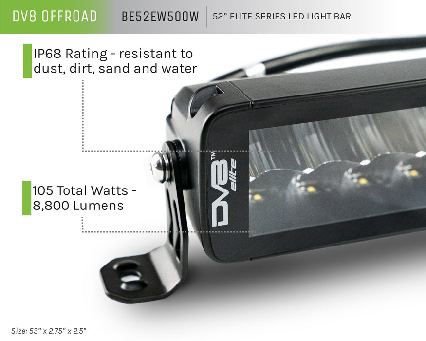 DV8 Offroad BE52EW500W 52 Inch Elite Series Dual Row Light Bar DV8 Offroad - Truck Part Superstore