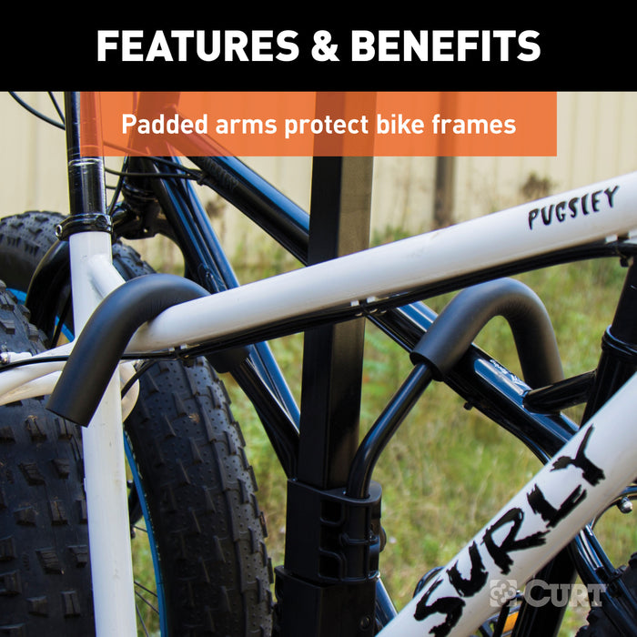 CURT 18085 Tray-Style Hitch-Mounted Bike Rack (2 Bikes; 1-1/4in. or 2in. Shank) - Truck Part Superstore