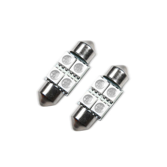 Oracle Lighting 5203-002 33mm 4 LED 3-Chip Festoon Bulbs, Blue, Pair - Truck Part Superstore