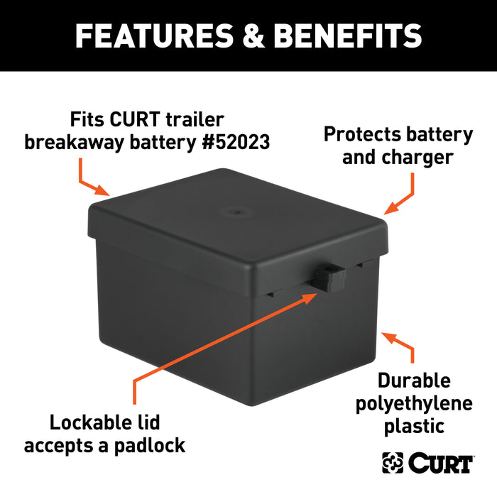 CURT 52030 CURT 52030 5-Inch x 3-1/4-Inch x 3-7/8-Inch Lockable Breakaway Battery Case - Truck Part Superstore