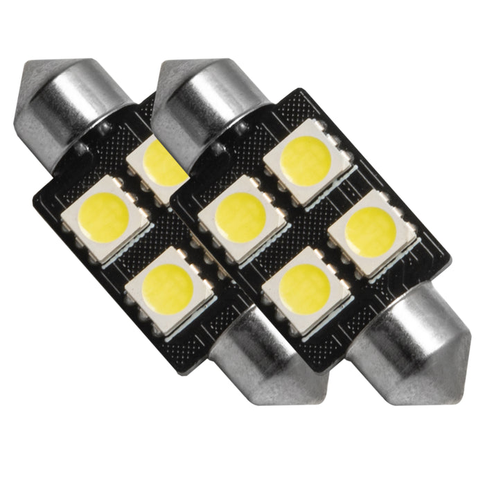 Oracle Lighting 5205-001 37mm 4 LED 3-Chip Festoon Bulbs, Cool White, Pair - Truck Part Superstore