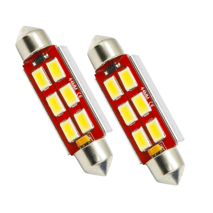 Oracle Lighting 5207-001 44mm 6 LED 3-Chip Festoon Bulbs, Cool White, Pair - Truck Part Superstore
