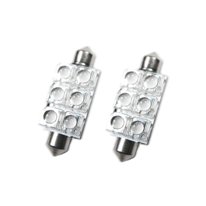 Oracle Lighting 5207-003 44mm 6 LED 3-Chip Festoon Bulbs, Red, Pair - Truck Part Superstore