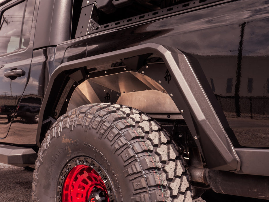 Road Armor 520LFR0Z Stealth Fender Liner Body Armor; Rear; Raw Stainless Steel; - Truck Part Superstore