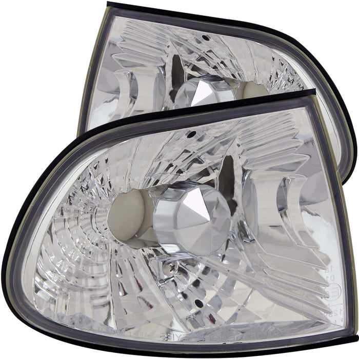 Anzo USA 521009 Cornering Light Assembly; Euro; Clear Lens; Chrome Housing; Pair; - Truck Part Superstore