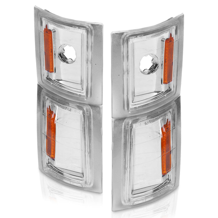 Anzo USA 521041 Cornering Light Assembly; Euro; Clear Lens; Amber Reflector; Pair; - Truck Part Superstore