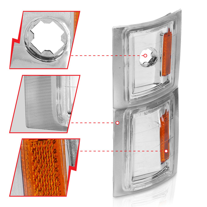 Anzo USA 521041 Cornering Light Assembly; Euro; Clear Lens; Amber Reflector; Pair; - Truck Part Superstore