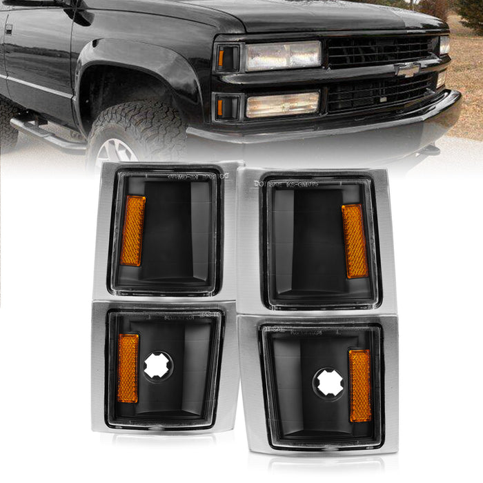 Anzo USA 521042 Cornering Light Assembly; Euro; Clear Lens; Black Housing; w/Amber Reflector; - Truck Part Superstore