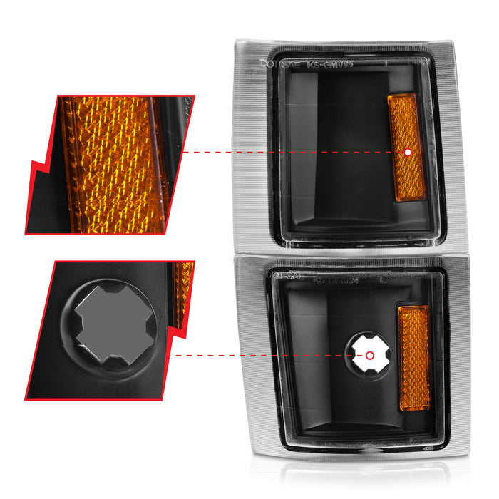 Anzo USA 521042 Cornering Light Assembly; Euro; Clear Lens; Black Housing; w/Amber Reflector; - Truck Part Superstore