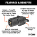 CURT 57004 LED Electrical Adapter (7-Way RV Blade Vehicle to 4 or 5-Way Flat Trailer) - Truck Part Superstore