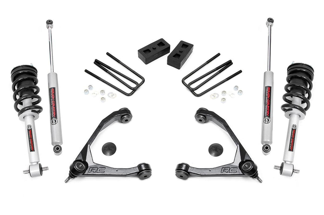 Rough Country 246.23 3.5 Inch Suspension Lift Kit w/Upper Control Arms N3 Struts & Shocks 07-13 Silverado/Sierra 1500 2WD Rough Country - Truck Part Superstore