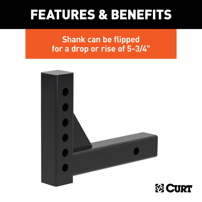 CURT 45059 Replacement Adjustable Ball Mount Shank (Fits #45049 or #45799) - Truck Part Superstore