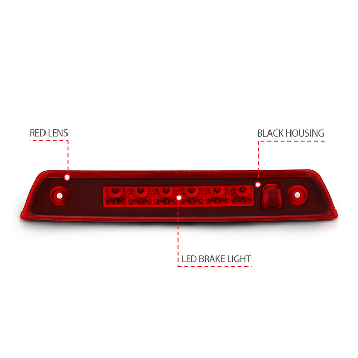 Anzo USA 531108 Third Brake Light Assembly; LED; Red Lens; - Truck Part Superstore