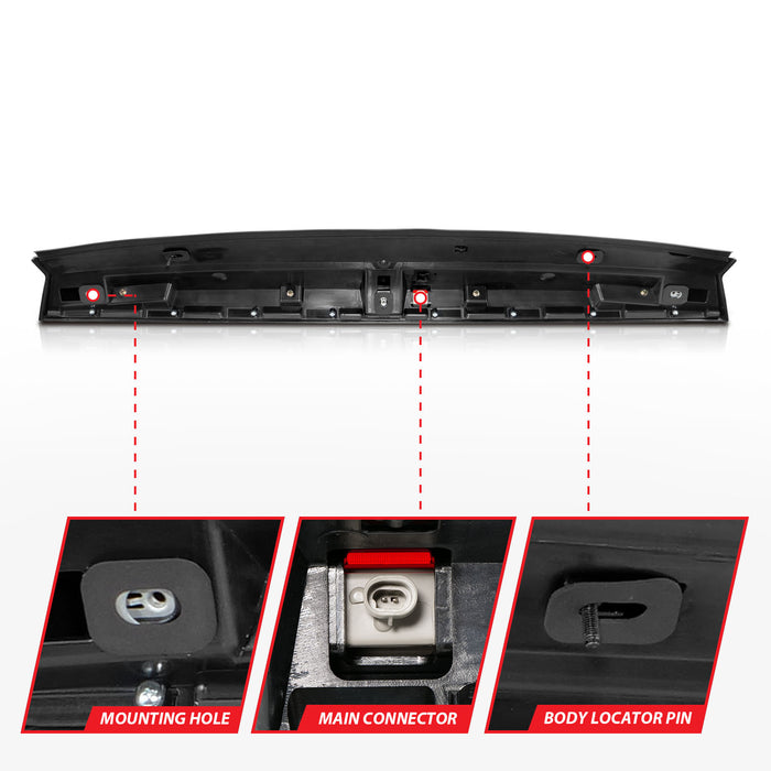 Anzo USA 531110 Third Brake Light Assembly; LED; Red Lens; Black Housing; w/Spoiler; - Truck Part Superstore