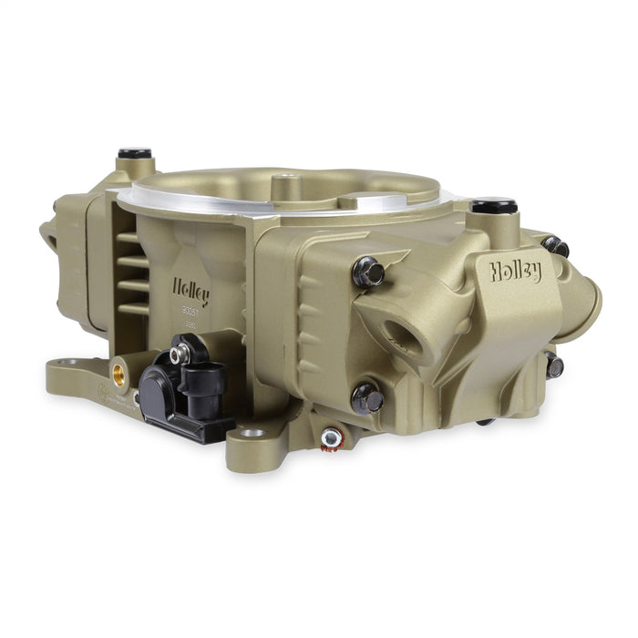 Holley EFI 534-300 Terminator X Stealth 4150 Throttle Body; 2x4 Slave; 4150 Flange; 58.5 PSI; Gold; - Truck Part Superstore