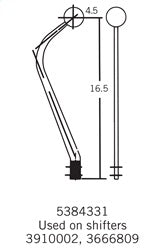 Hurst 3666809 Mastershift® 3-Speed Manual Shifter; Chrome Plated Steel Stick; White Knob; - Truck Part Superstore