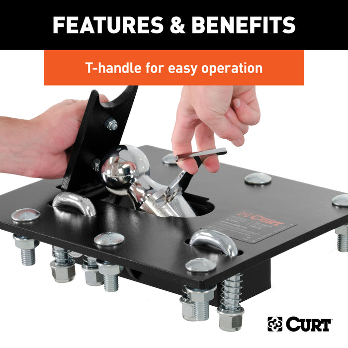 CURT 61052 CURT 61052 Over-Bed Folding Ball Gooseneck Hitch; 30;000 lbs; 2-5/16-Inch Ball - Truck Part Superstore