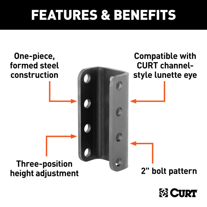 CURT 48610 Adjustable Coupler Channel (3in. I.D.; 7-1/2in. High) - Truck Part Superstore