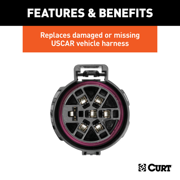 CURT 56229 Replacement USCAR Socket with 24in. Wires (Vehicle Side) - Truck Part Superstore