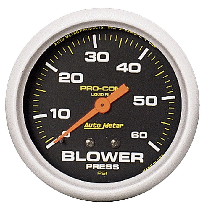 AutoMeter 5402 GAUGE; BLOWER PRESS; 2 5/8in.; 60PSI; LIQUID FILLED MECH; PRO-COMP - Truck Part Superstore