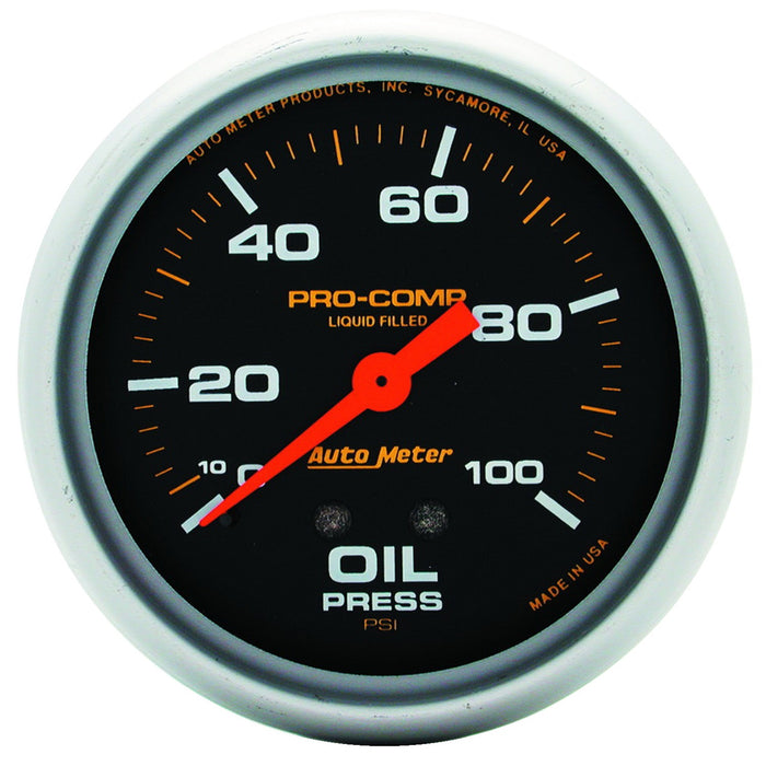 AutoMeter 5421 GAUGE; OIL PRESS; 2 5/8in.; 100PSI; LIQUID FILLED MECH; PRO-COMP - Truck Part Superstore