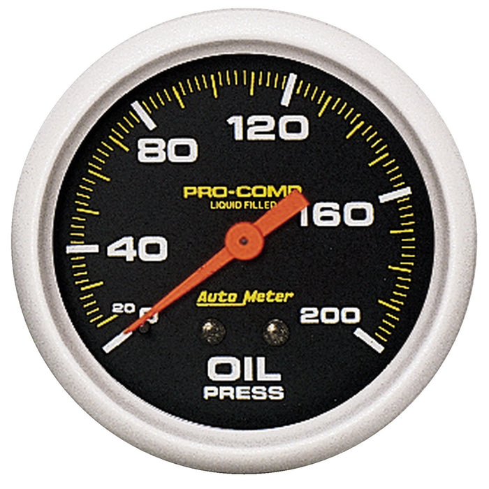 AutoMeter 5422 GAUGE; OIL PRESS; 2 5/8in.; 200PSI; LIQUID FILLED MECH; PRO-COMP - Truck Part Superstore