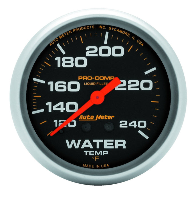 AutoMeter 5433 GAUGE; WATER TEMP; 2 5/8in.; 120-240deg.F; LIQUID FILLED MECH; 12FT.; PRO-COMP - Truck Part Superstore