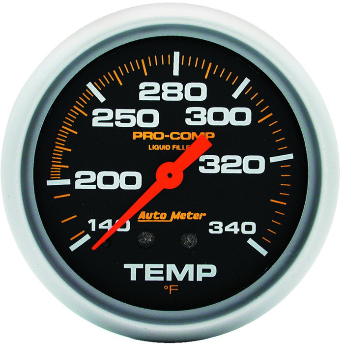 AutoMeter 5435 GAUGE; TEMPERATURE; 2 5/8in.; 140-280deg.F; LIQUID FILLED MECH; 8FT.; PRO-COMP - Truck Part Superstore