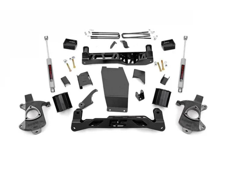 Rough Country 22471 5 Inch Suspension Lift Kit w/V2 Monotube Shocks & Struts 14-18 Silverado/Sierra 1500 4WD Aluminum/Stamped Steel Rough Country - Truck Part Superstore