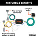 CURT 56513 Custom Wiring; 5-Way Flat Output; Select Toyota Tacoma; Hilux; T-100 Pickup - Truck Part Superstore