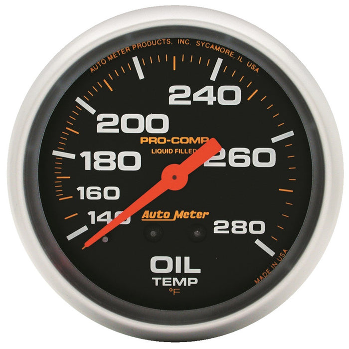 AutoMeter 5441 GAUGE; OIL TEMP; 2 5/8in.; 140-280deg.F; LIQUID FILLED MECH; PRO-COMP - Truck Part Superstore
