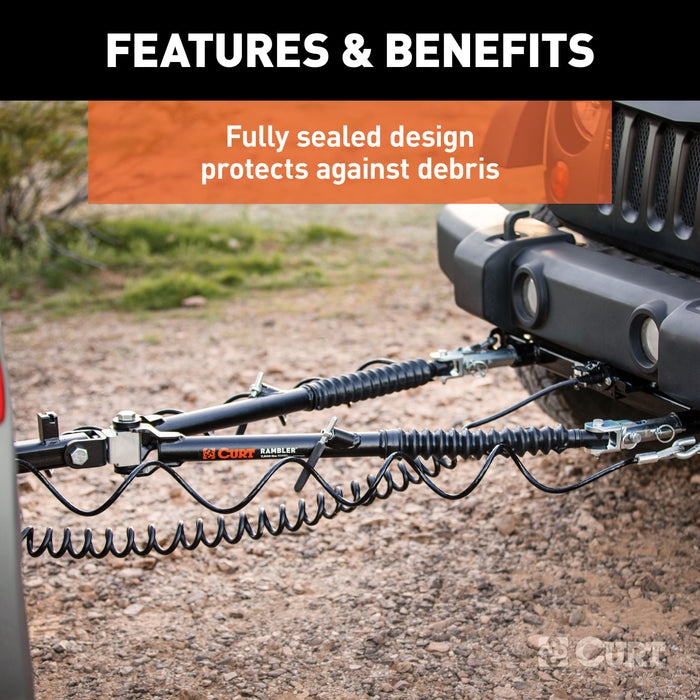 CURT 70001 CURT 70001 Rambler Steel RV Tow Bar; 7;500 Pounds; 2-Inch Shank - Truck Part Superstore