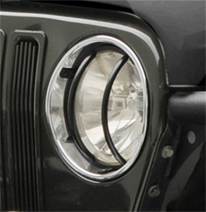 Smittybilt 5659 Euro Head Light Guards 87-95 Wrangler YJ Black 4 Piece Smittybilt - Truck Part Superstore