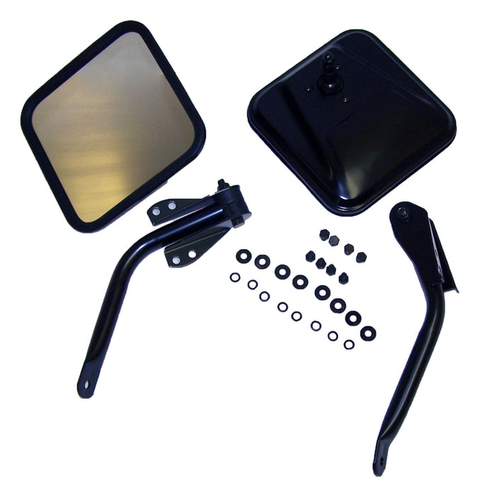 Crown Automotive Jeep Replacement 5462736K Door Mirror And Arm Kit; Black; Mounts To Windshield Hinge; - Truck Part Superstore