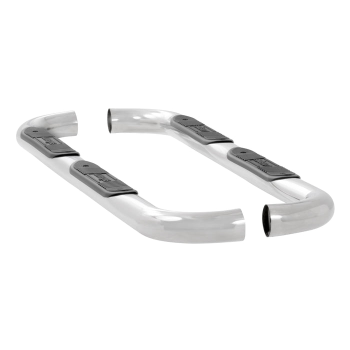 Luverne 549155 LUVERNE 549155 Round Nerf Bars (3 Inch Tubular Polished Stainless Steel)-1 Pair - Truck Part Superstore