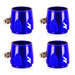 Mishimoto MMHXF-12-4-BL -12AN Hex Hose Finisher Clamp Set, Blue - Truck Part Superstore