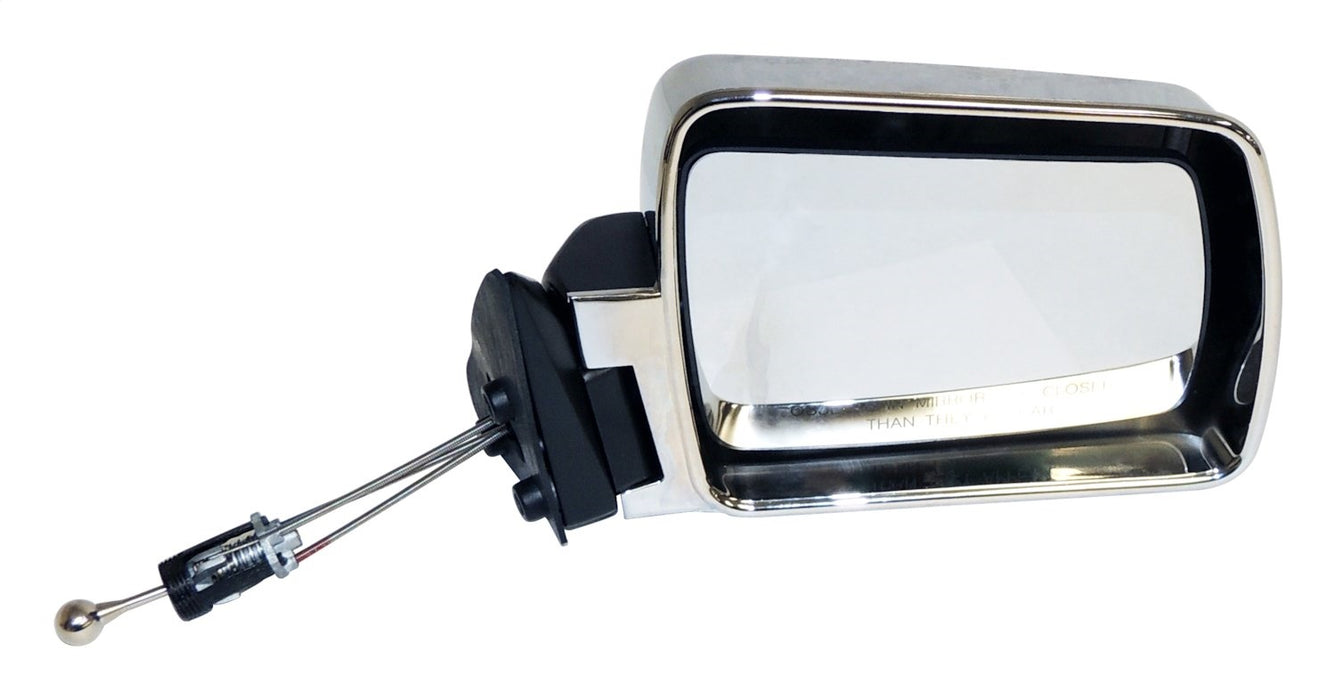 Crown Automotive Jeep Replacement 55034120 Manual Remote Mirror; Right; Passenger Side; Chrome; Foldaway; - Truck Part Superstore
