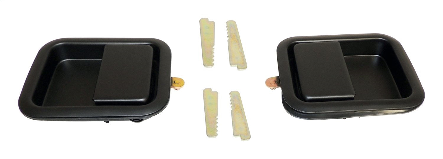 Crown Automotive Jeep Replacement 55076222K Door Handle Kit; Incl. Black Handles/4 Keepers; w/Full Steel Doors; - Truck Part Superstore
