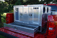 Owens Products 55080W Dog Box Pro Hunter Series Double Compartment with Bottom Drawer / Bear/Cat / 46 W x 45 D x 32 H / Striker Holes / Diamond Tread Aluminum / Owens Products - Truck Part Superstore