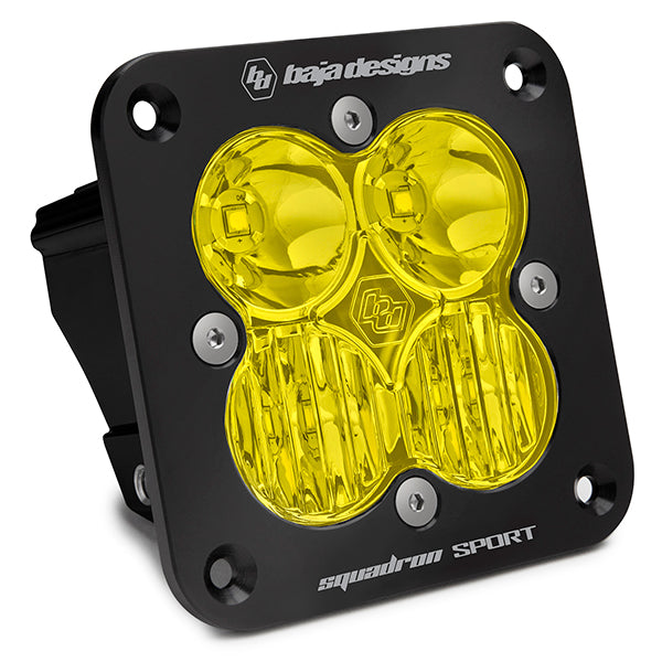 Baja Designs 551013 Flush Mount LED Light Pod Black Amber Lens Driving/Combo Pattern Squadron Sport Baja Designs - Truck Part Superstore