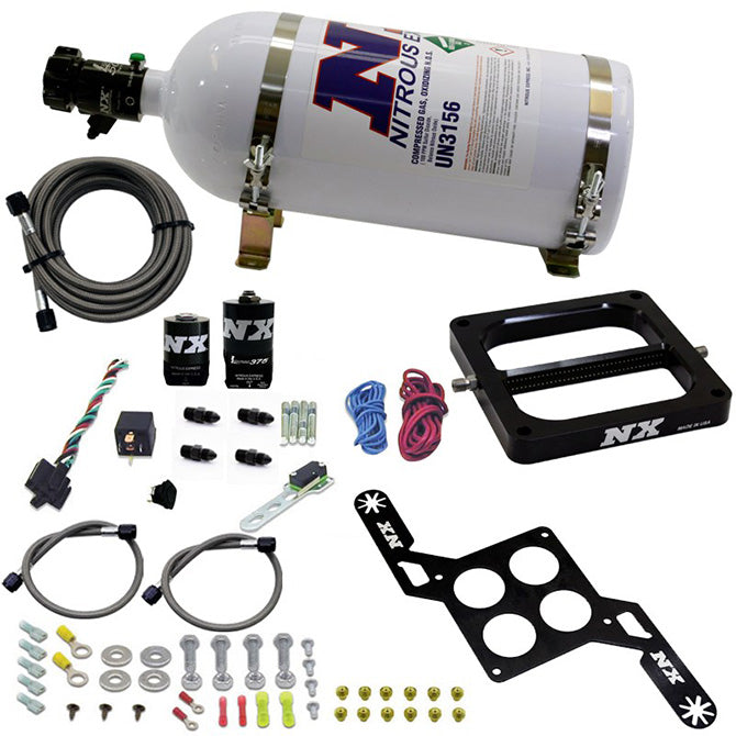 Nitrous Express 55170-10 4500 RNC Conventional Plate System w/.375in. Solenoid w/10lb Bottle - Truck Part Superstore