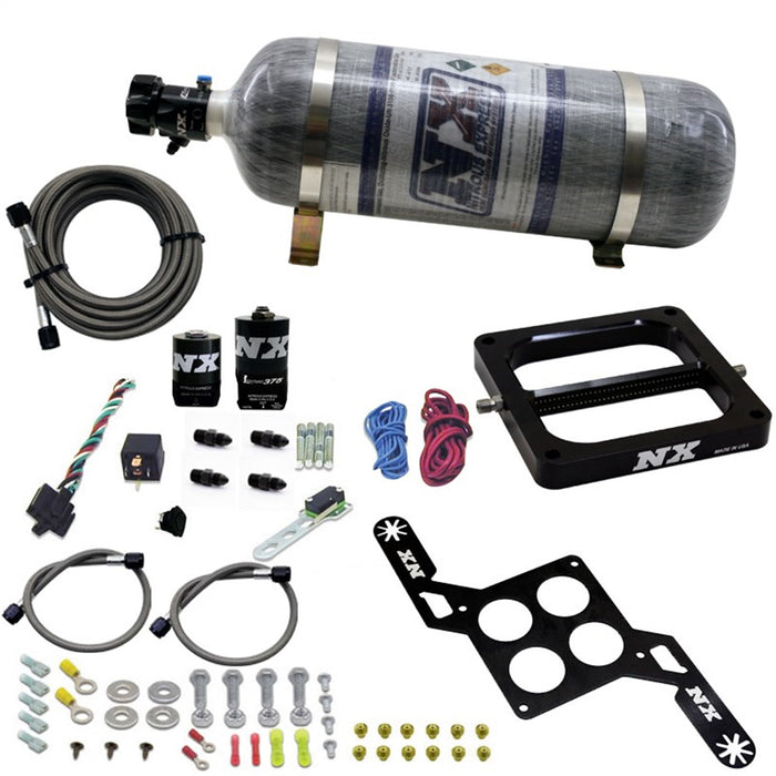 Nitrous Express 55170-12 4500 RNC Conventional Plate System w/.375in. Solenoid w/12lb Bottle - Truck Part Superstore
