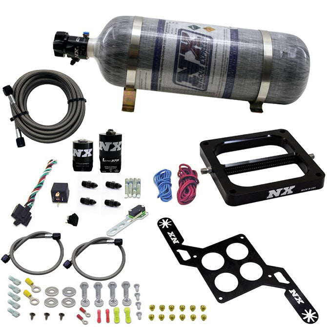 Nitrous Express 55170-12 4500 RNC Conventional Plate System w/.375in. Solenoid w/12lb Bottle - Truck Part Superstore