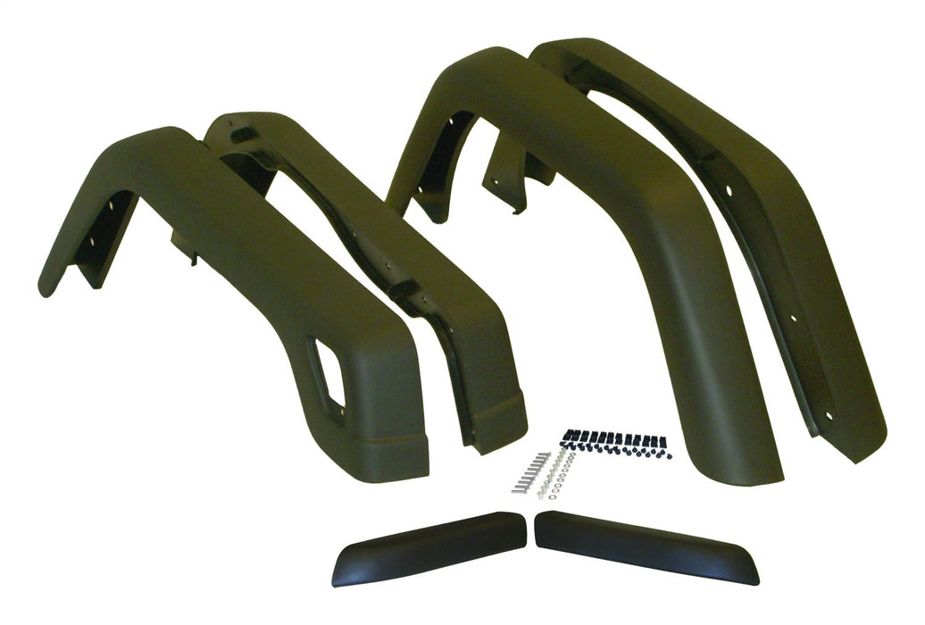 Crown Automotive Jeep Replacement 55254918K6 Fender Flare Kit; 6 Piece; OE Width; Flat Black; - Truck Part Superstore