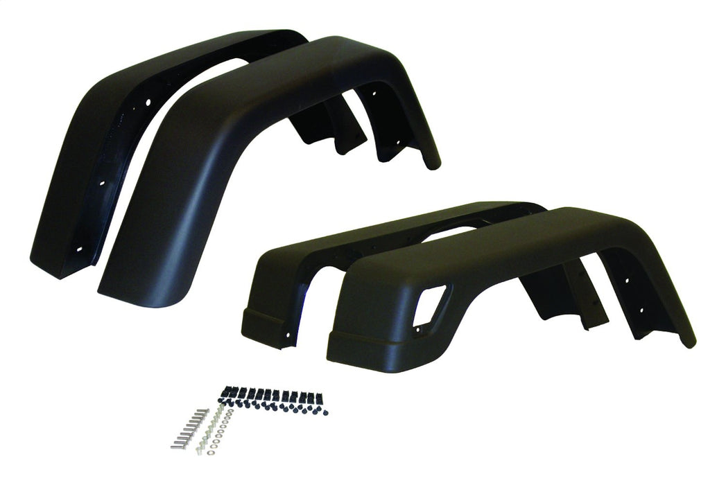 Crown Automotive Jeep Replacement 55254918K7 Fender Flare Kit; 4 Piece; 7 in. Wide; Flat Black; - Truck Part Superstore
