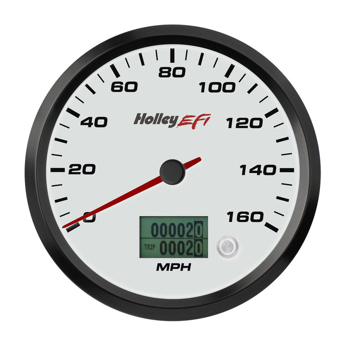 Holley EFI 553-120W CAN Speedometer; 4.5 in. CAN; 0-160 mph.; Digital Odometer; White Face; - Truck Part Superstore