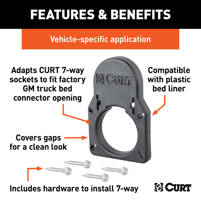 CURT 55417 CURT 55417 Truck Bed 7-Way Opening Cover Plate; Compatible with Chevrolet; GMC - Truck Part Superstore