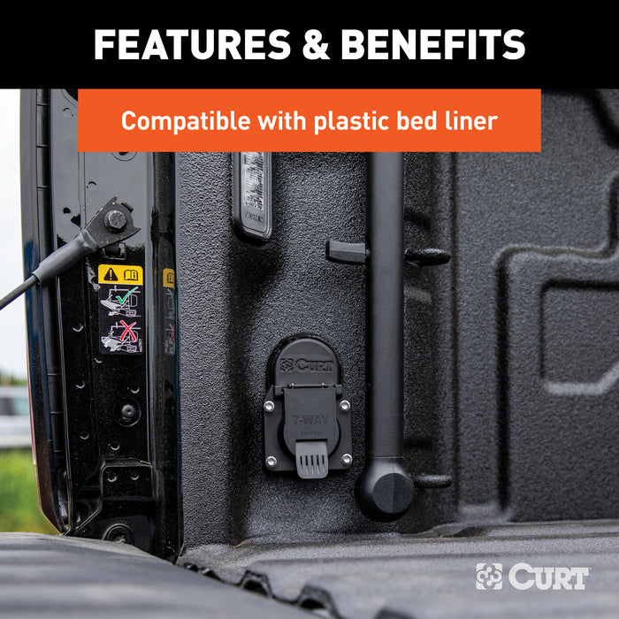 CURT 55417 CURT 55417 Truck Bed 7-Way Opening Cover Plate; Compatible with Chevrolet; GMC - Truck Part Superstore