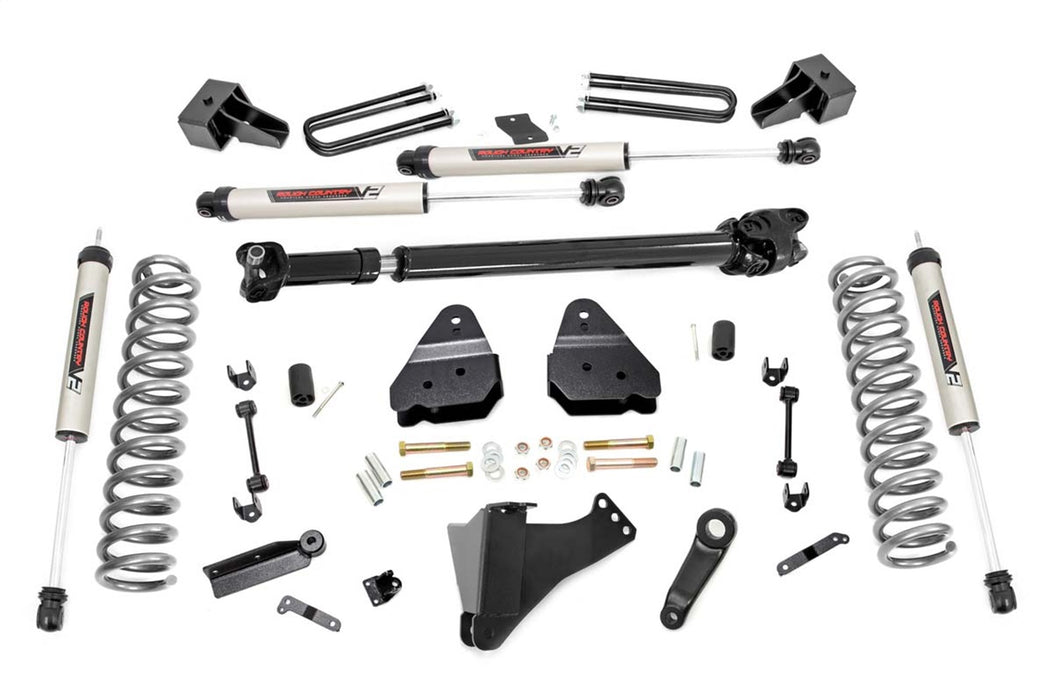 Rough Country 55971 4.5 Inch Inch Ford Suspension Lift Kit w/ V2 Shocks and Front Driveshaft 17-20 F-350 4WD Diesel Dually Rough Country - Truck Part Superstore